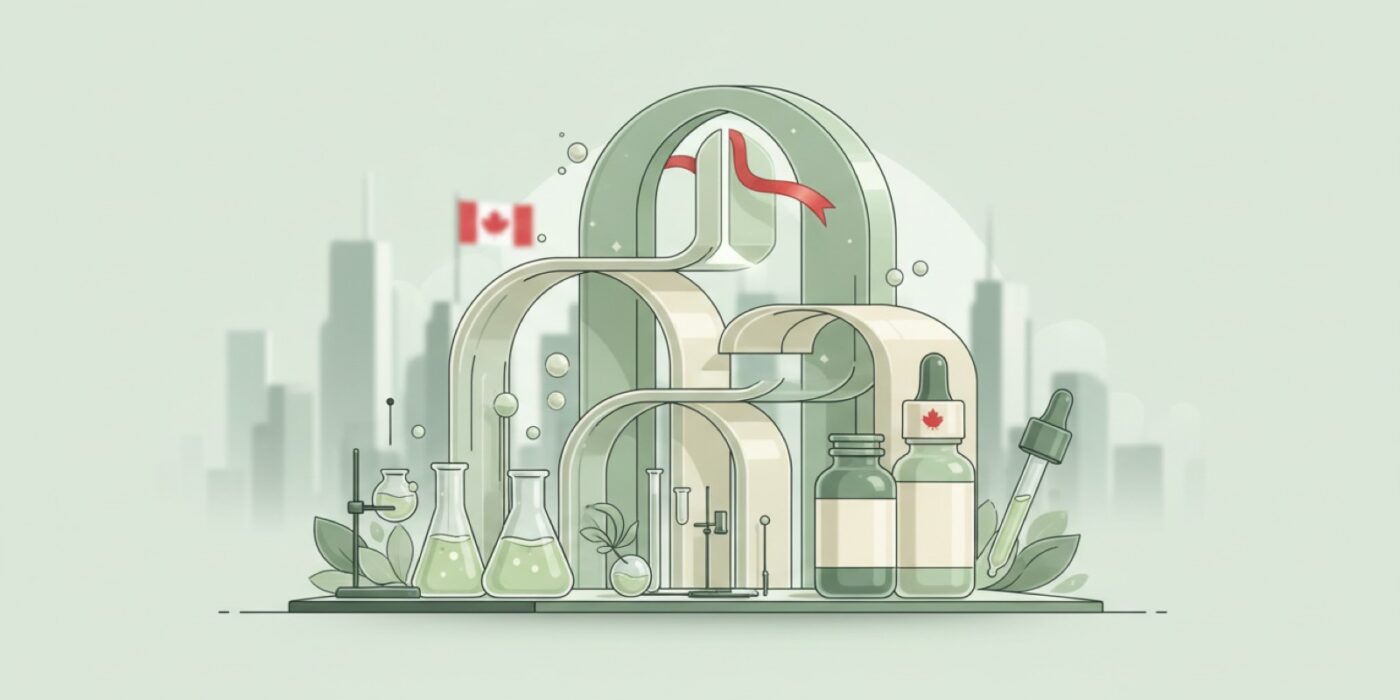 Wide editorial featured image for Canada’s CBD regulatory pathway article, showing a clean Canadian lab and wellness-product setting with a sense of structured regulatory progress.