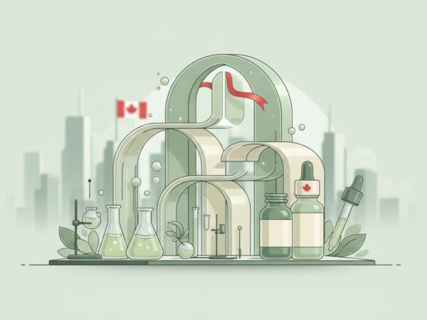 Wide editorial featured image for Canada’s CBD regulatory pathway article, showing a clean Canadian lab and wellness-product setting with a sense of structured regulatory progress.